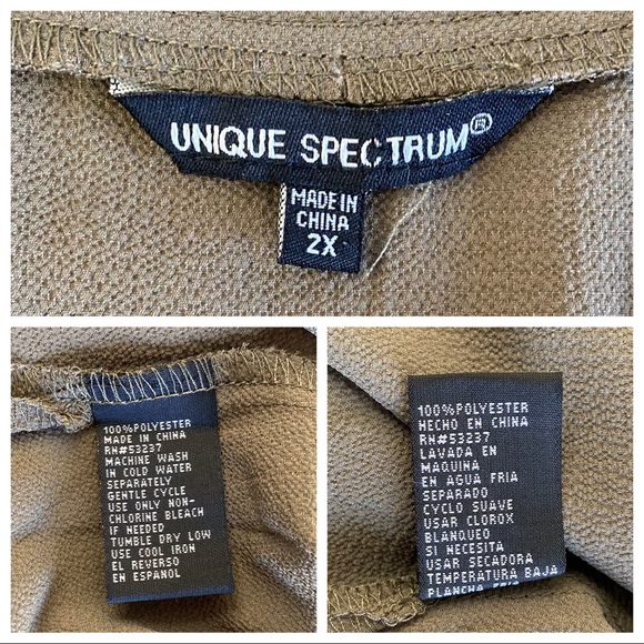 Unique Spectrum Army Green Lace Front Boho Tunic - Picture 10 of 10